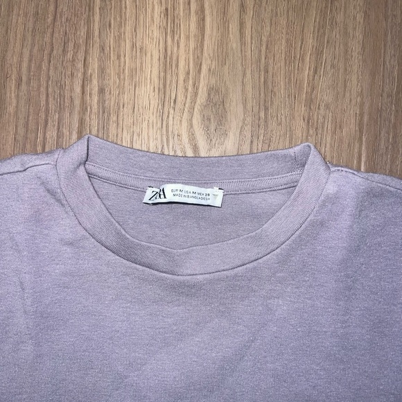 Zara Lilac Long Sleeve Crop Top - Picture 2 of 2